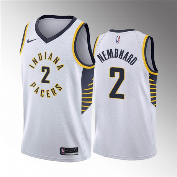 Men's Indiana Pacers #2 Andrew Nembhard White Association Edition Stitched Basketball Jersey
